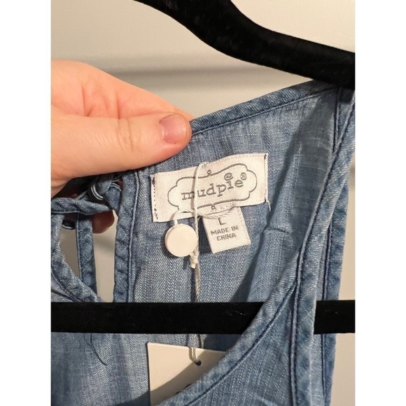 Mud Pie Chambray Style Sleeveless Dress Size Large NWT - Picture 3 of 7